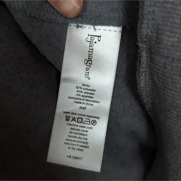 NWT Pajamagram Grey & Red Loved Pullover Hooded Sweatshirt - Picture 7 of 10